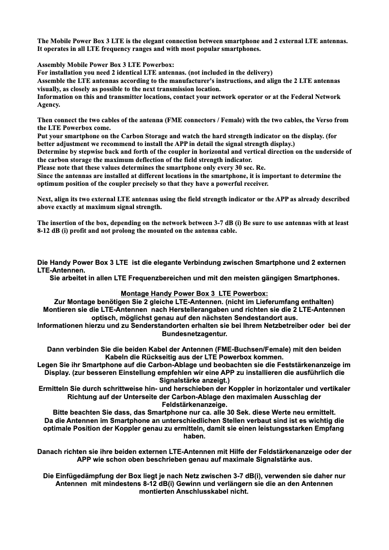 Page 1 de la notice Manuel utilisateur Wittenberg Handy Power Box 3