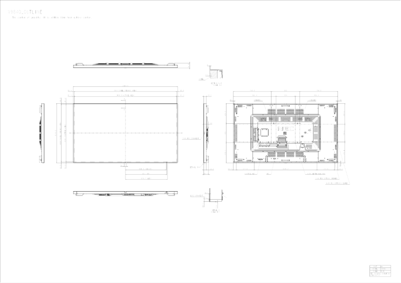 Page 1 de la notice Dessin technique NEC MultiSync V984Q