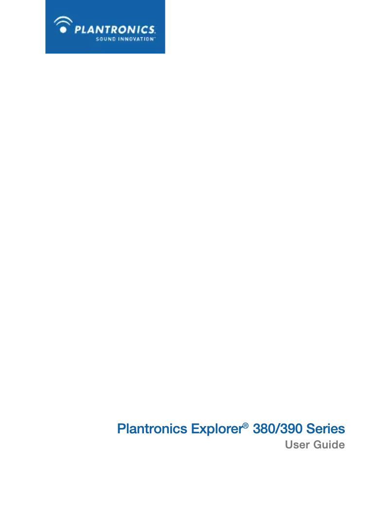 Page n°1 - Manuel utilisateur Plantronics Explorer 390