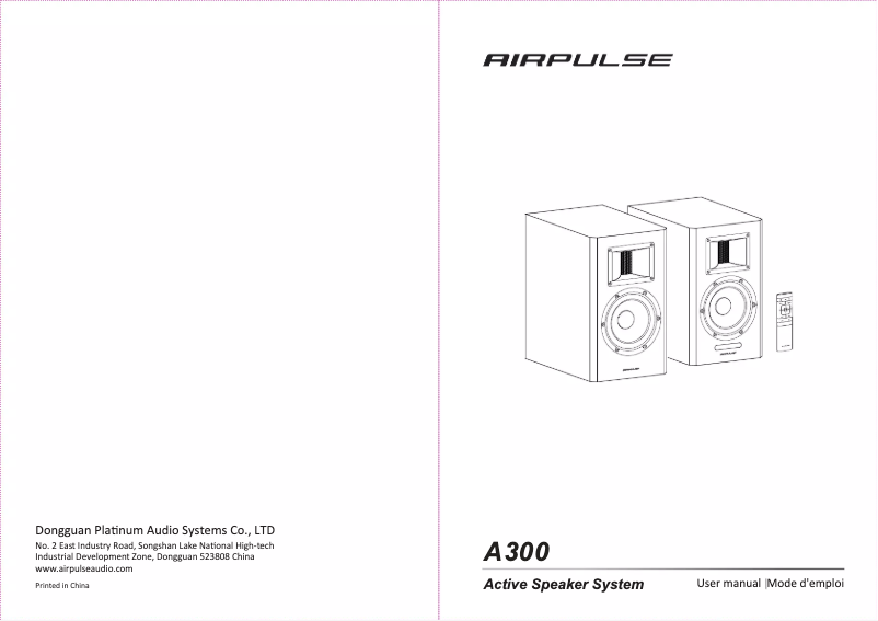 Image de la première page du manuel de l'appareil AirPulse A300
