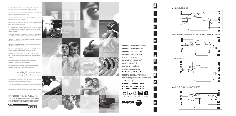 Page 1 de la notice Manuel utilisateur Fagor Combi Xpress 4+6