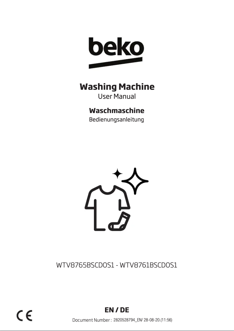 Page 1 de la notice Manuel utilisateur Beko WTV8761BSCDOS1