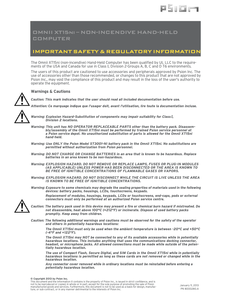 Image de la première page du manuel de l'appareil Omnii XT15