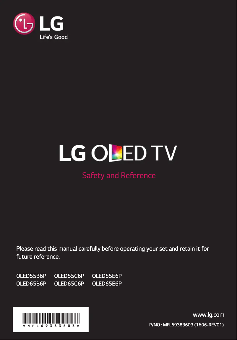 Page 1 de la notice Manuel utilisateur LG OLED55B6P