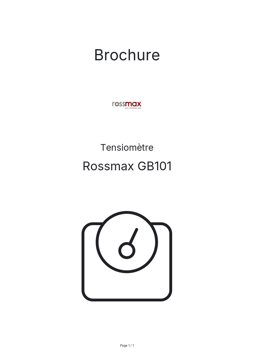 Image de la première page du manuel de l'appareil GB101
