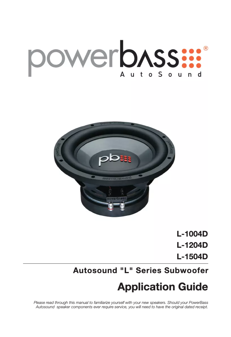 Image de la première page du manuel de l'appareil L-1004D