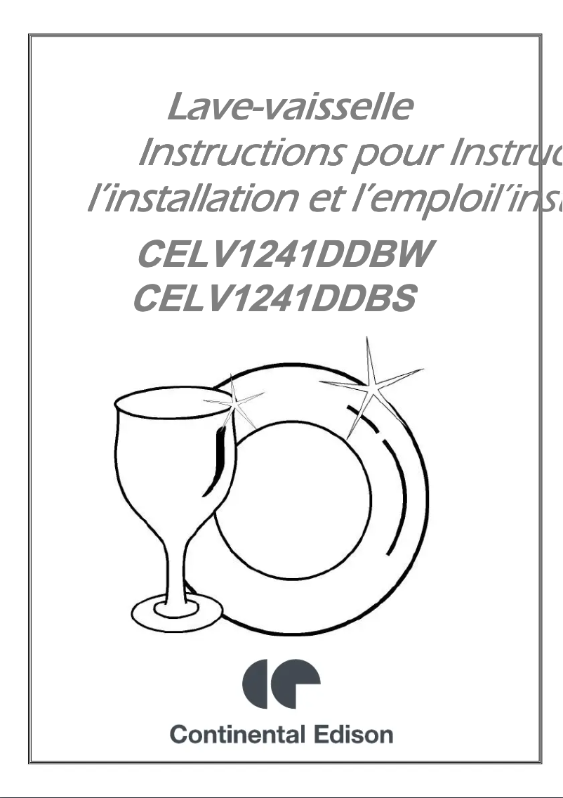 Page n°1 - Manuel utilisateur Continental Edison CELV1241DDBS