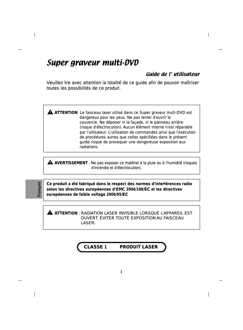 Page n°1 - Manuel utilisateur LG GH22NS50.AZAR11B
