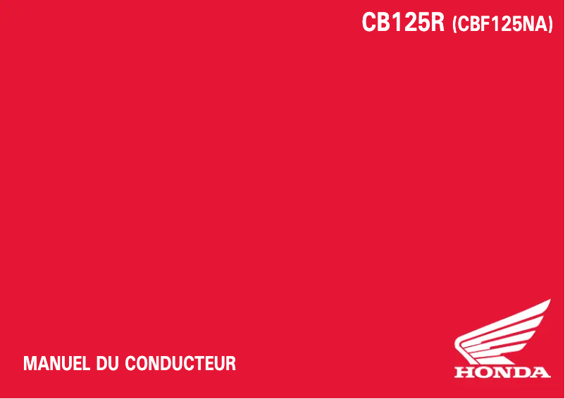 Imagen de la primera página del manual del dispositivo CB125R (2021)