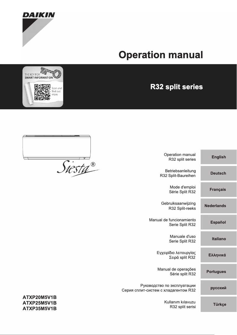 Page n°1 - Manuel utilisateur Daikin ATXP35M5V1B
