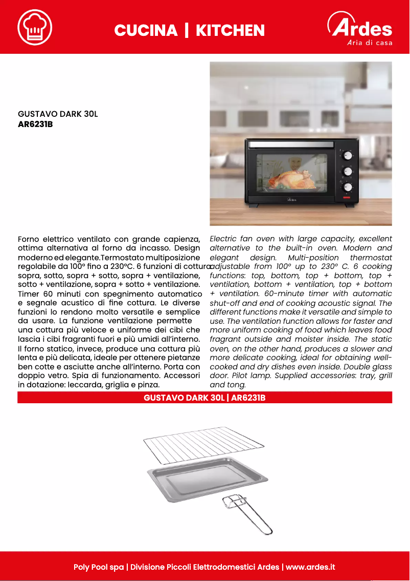 Page 1 de la notice Fiche technique Ardes AR6231B