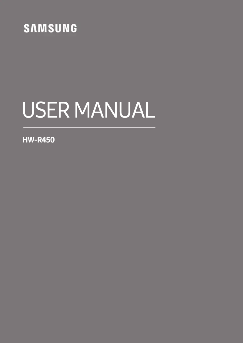 Image de la première page du manuel de l'appareil HW-R450