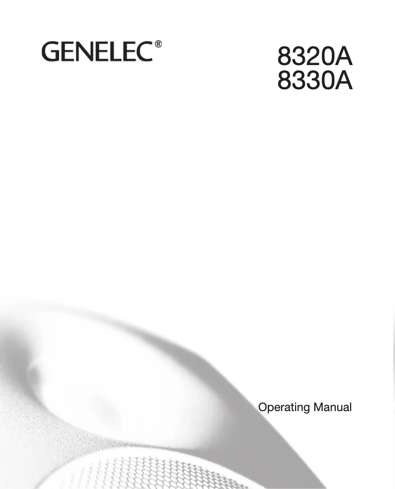 Page 1 de la notice Manuel utilisateur Genelec 8320AWM