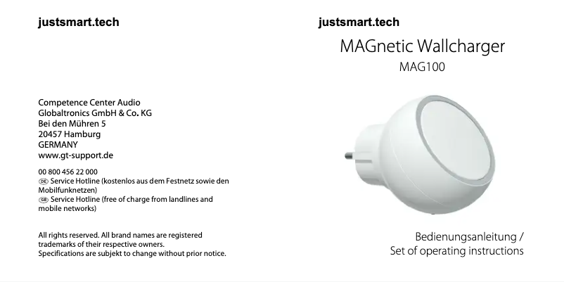 Image de la première page du manuel de l'appareil MAG100