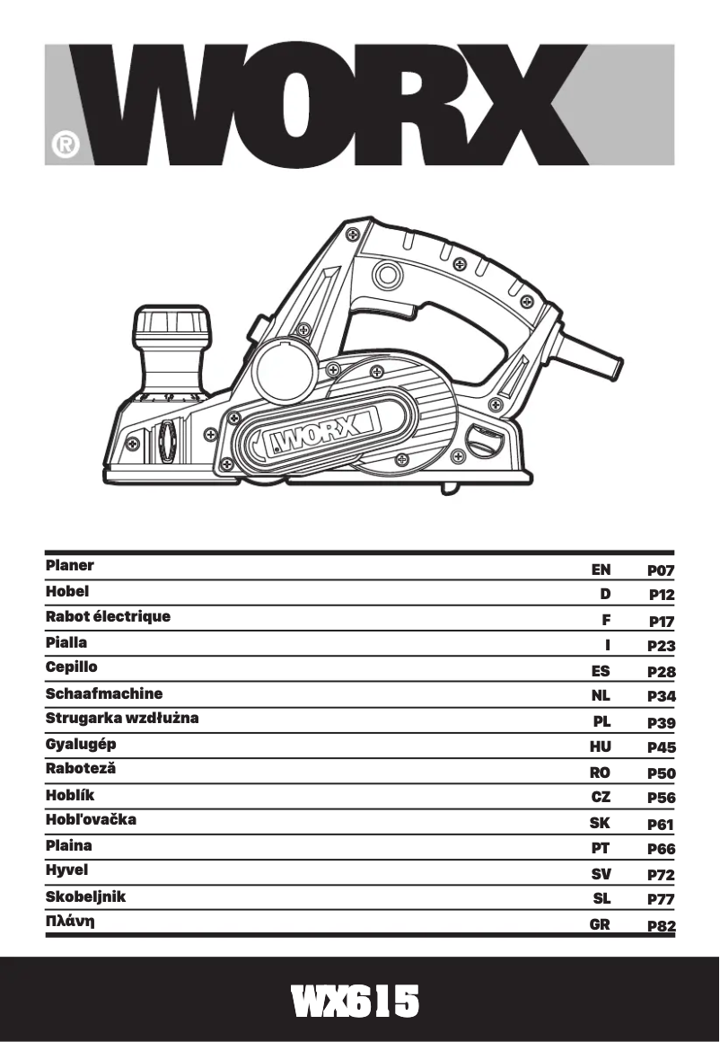 Page n°1 - Manuel utilisateur Worx WX615