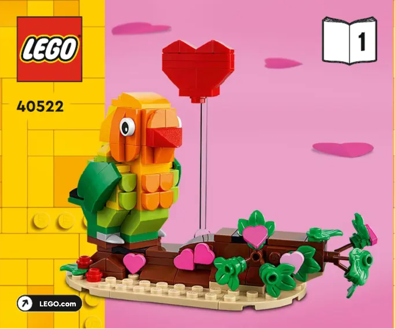Page 1 de la notice Manuel utilisateur Lego Valentine Lovebirds 40522