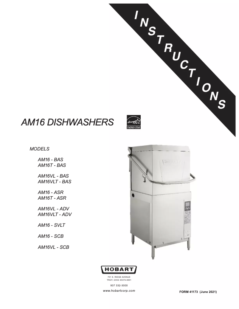 Page n°1 - Manuel utilisateur Hobart AM16T-ASR