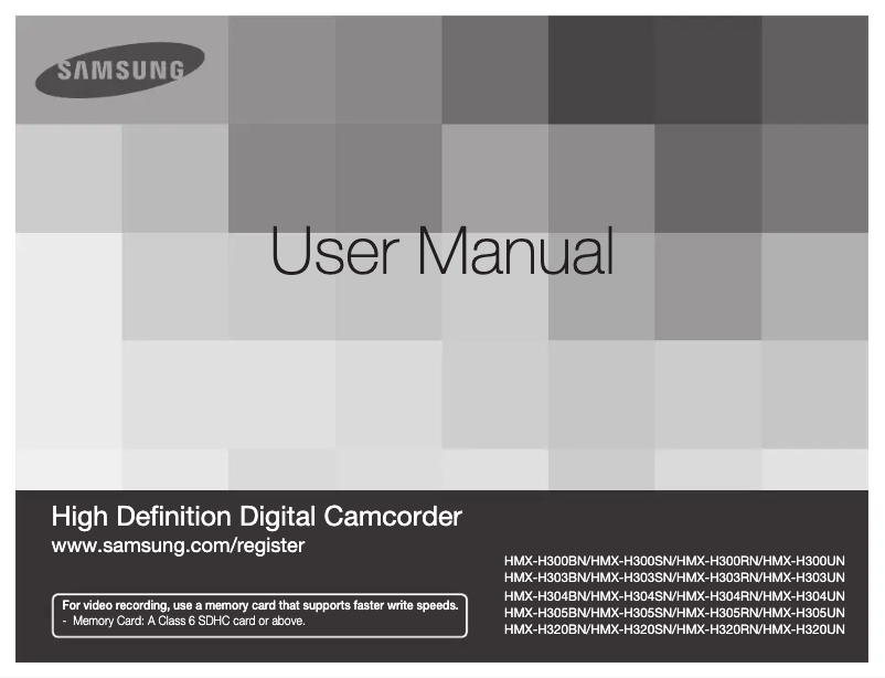 Page n°1 - Manuel utilisateur Samsung HMX-H303UN