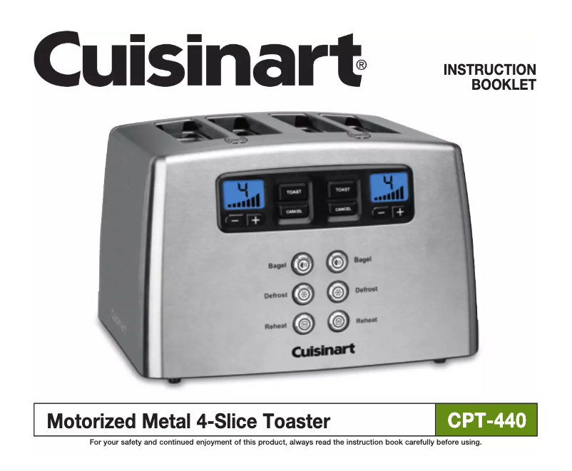 Page 1 de la notice Manuel utilisateur Cuisinart CPT-440