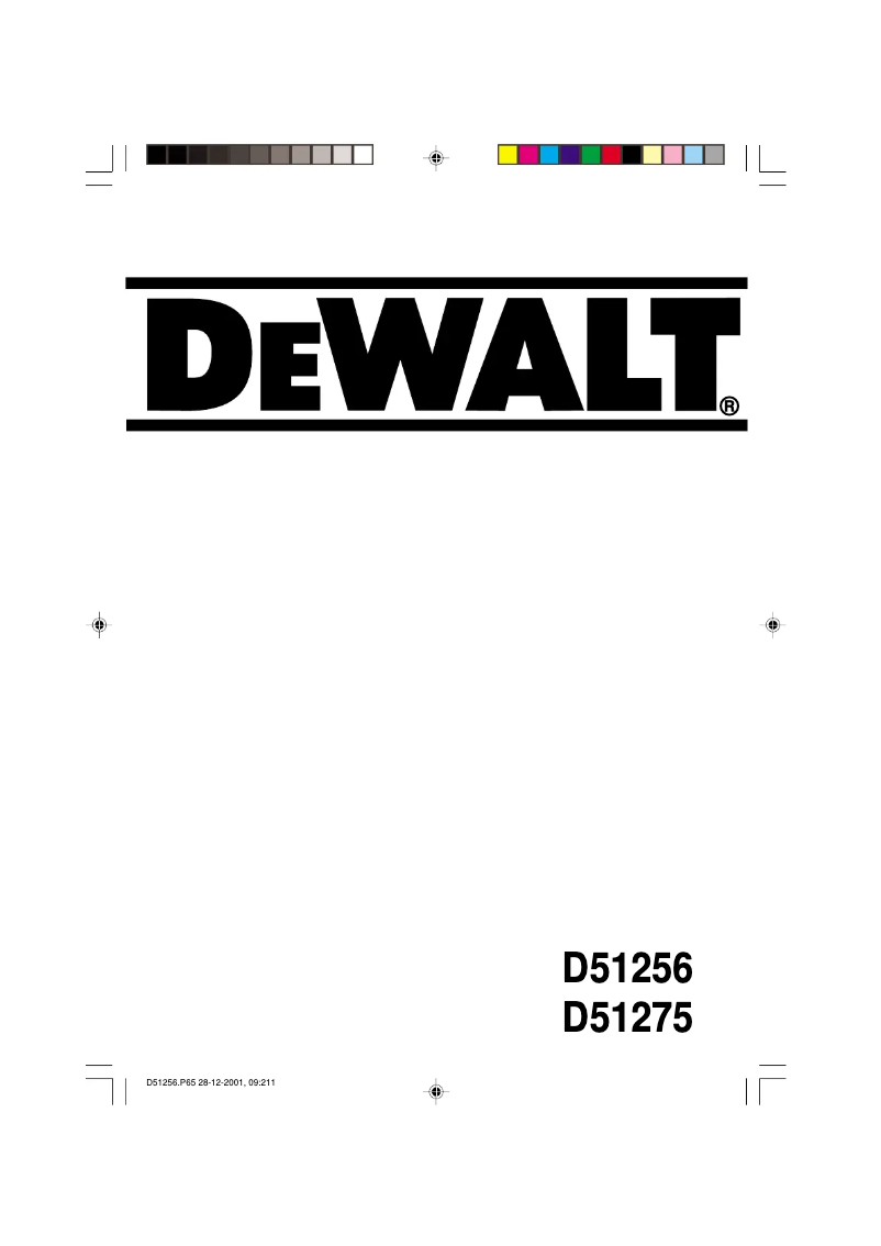 Page n°1 - Manuel utilisateur DeWalt D51275K