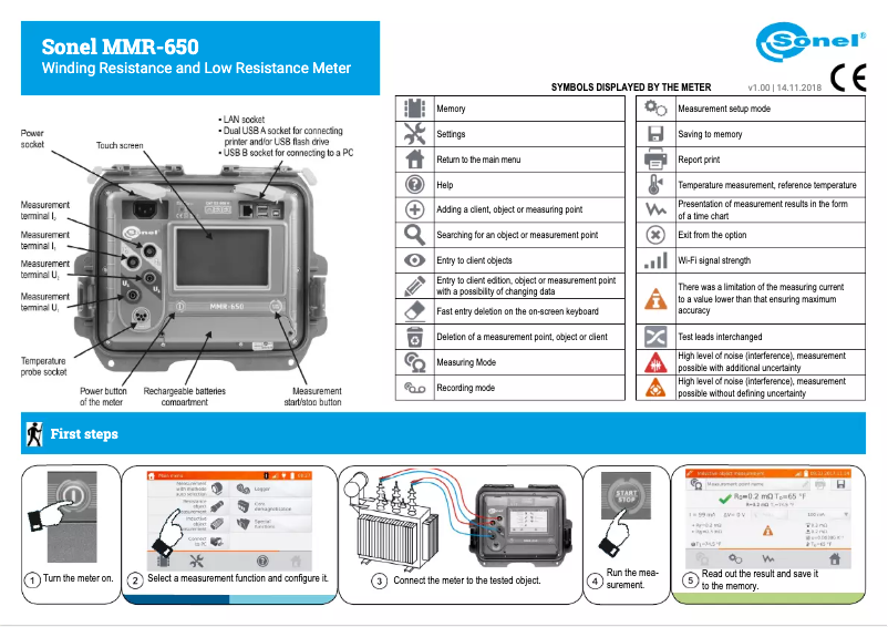 Página 1 del manual Guía de inicio rápido Sonel MMR-650