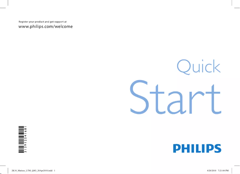 Image de la première page du manuel de l'appareil 40PFL8605D