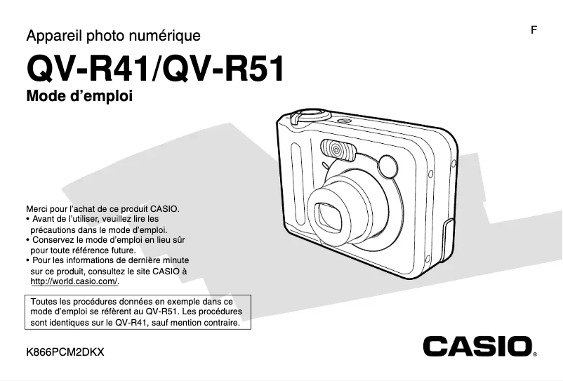 Page n°1 - Manuel utilisateur Casio QV-R51