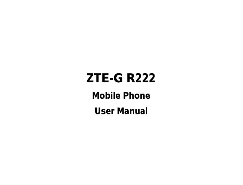 Page 1 de la notice Manuel utilisateur ZTE G-R222