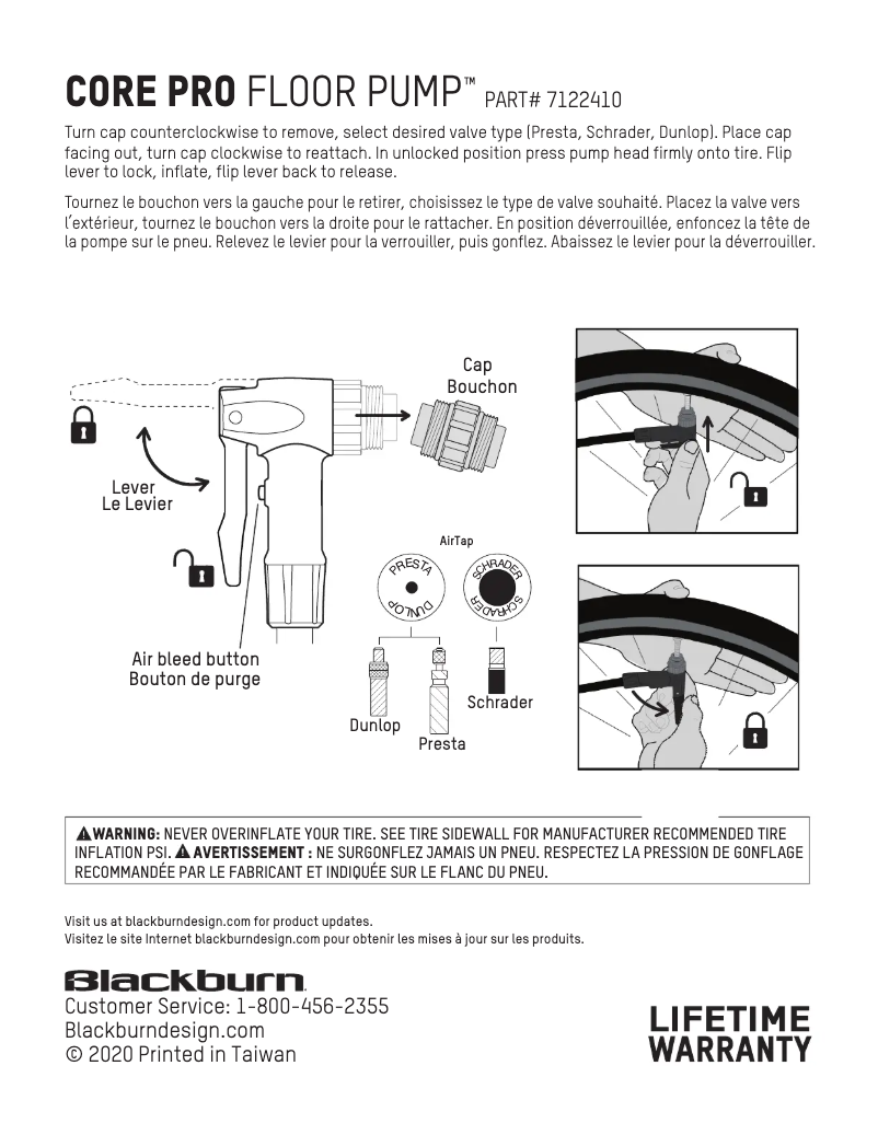 Page 1 de la notice Manuel utilisateur Blackburn Core Pro