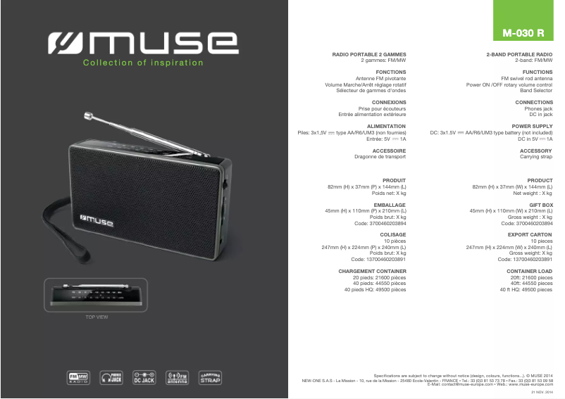 Image de la première page du manuel de l'appareil M-030 R