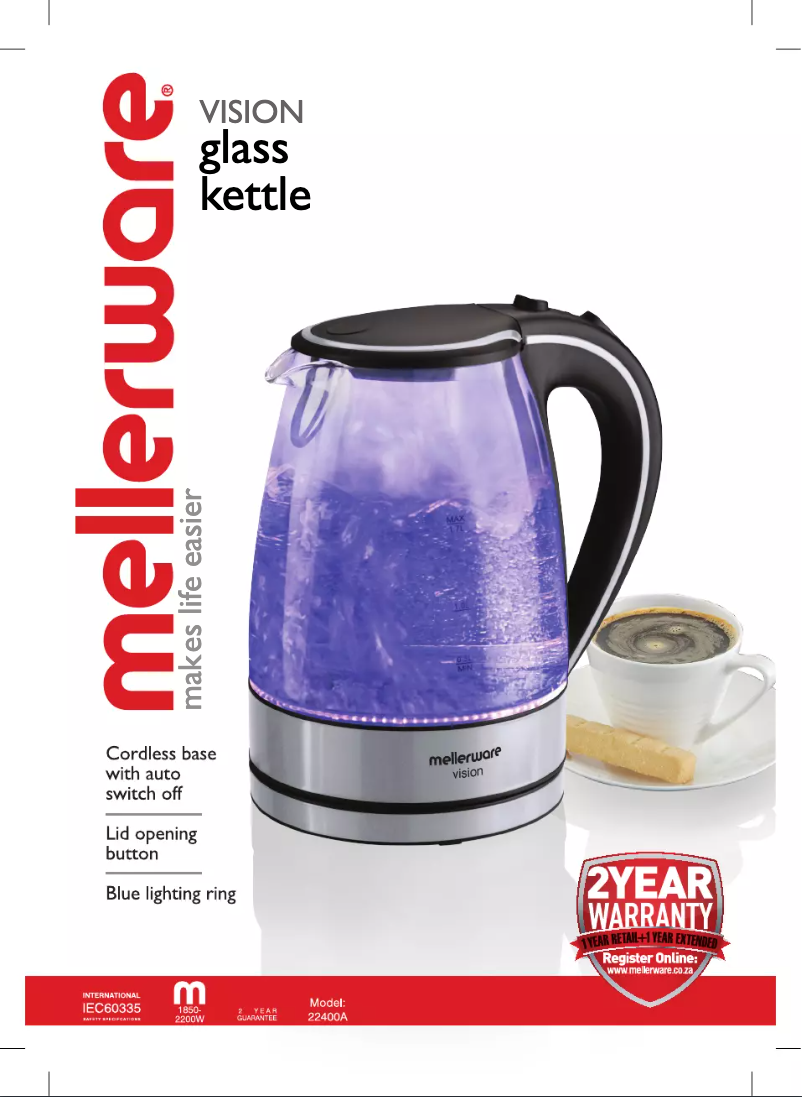 Page 1 de la notice Manuel utilisateur Mellerware Vision 22400A