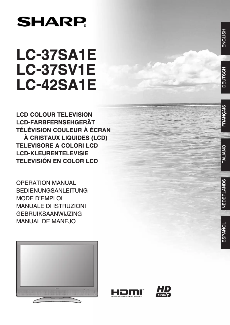 Image de la première page du manuel de l'appareil LC-37SA1E