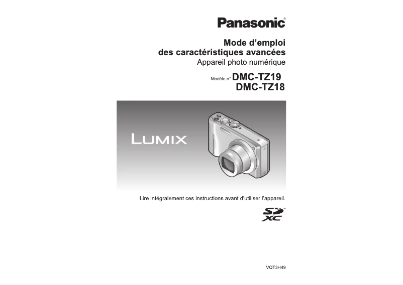Imagen de la primera página del manual del dispositivo Lumix DMC-TZ18