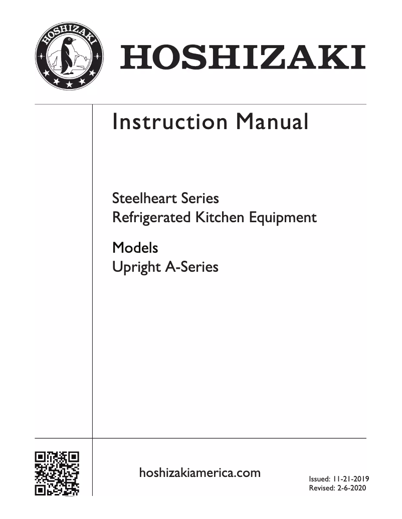 Page n°1 - Guide d'installation Hoshizaki Commercial CF1S-FS