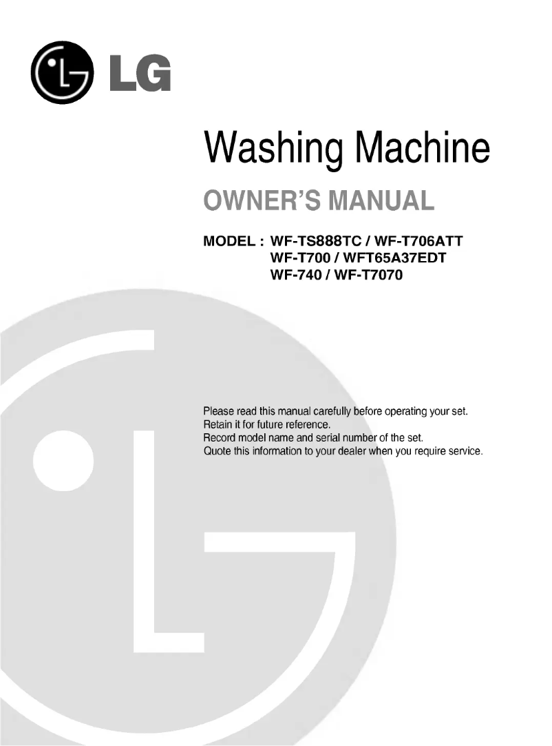 Página 1 del manual Manual de usuario LG WFT65A37ECT