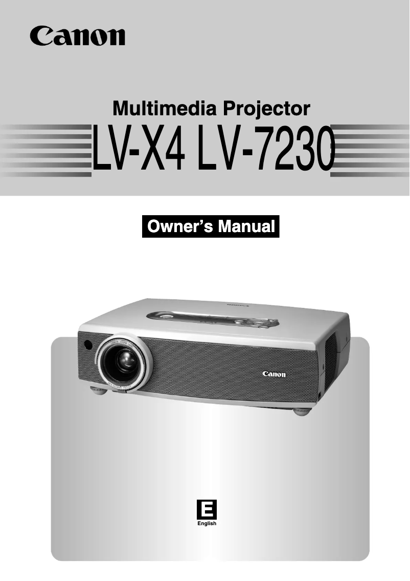 Image de la première page du manuel de l'appareil LV-7230