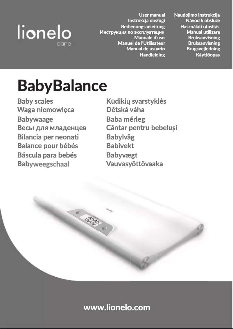 Page 1 de la notice Manuel utilisateur Lionelo BabyBalance