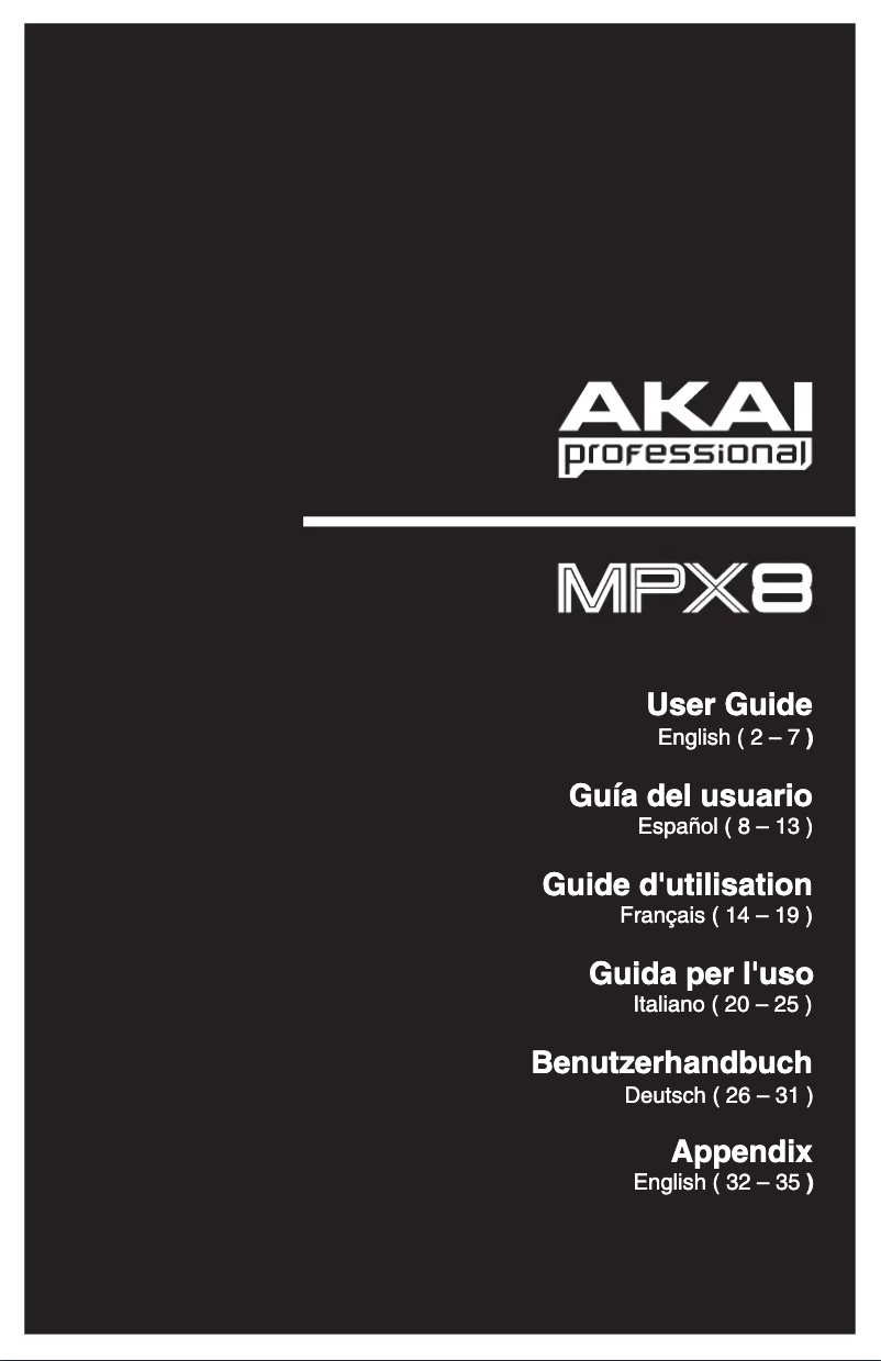 Page 1 de la notice Manuel utilisateur AKAI MPX8