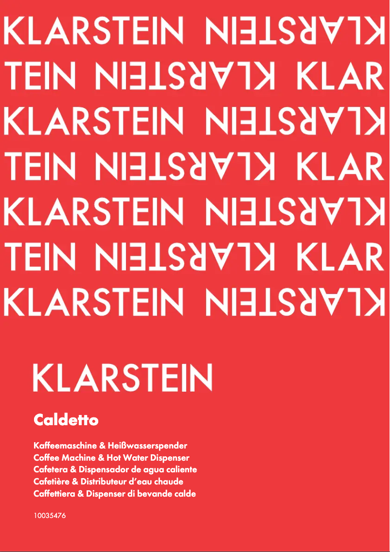 Page n°1 - Manuel utilisateur Klarstein Caldetto