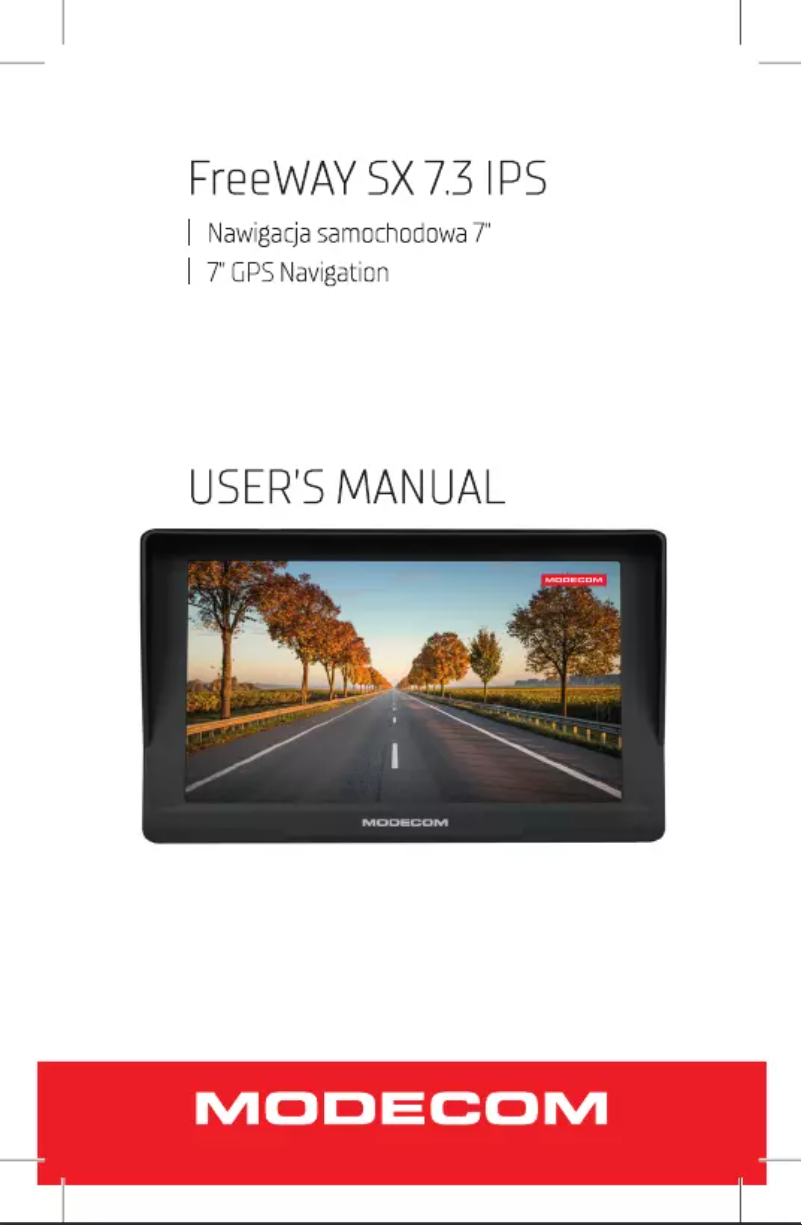 Page n°1 - Manuel utilisateur ModeCom FreeWAY SX 7.3 IPS