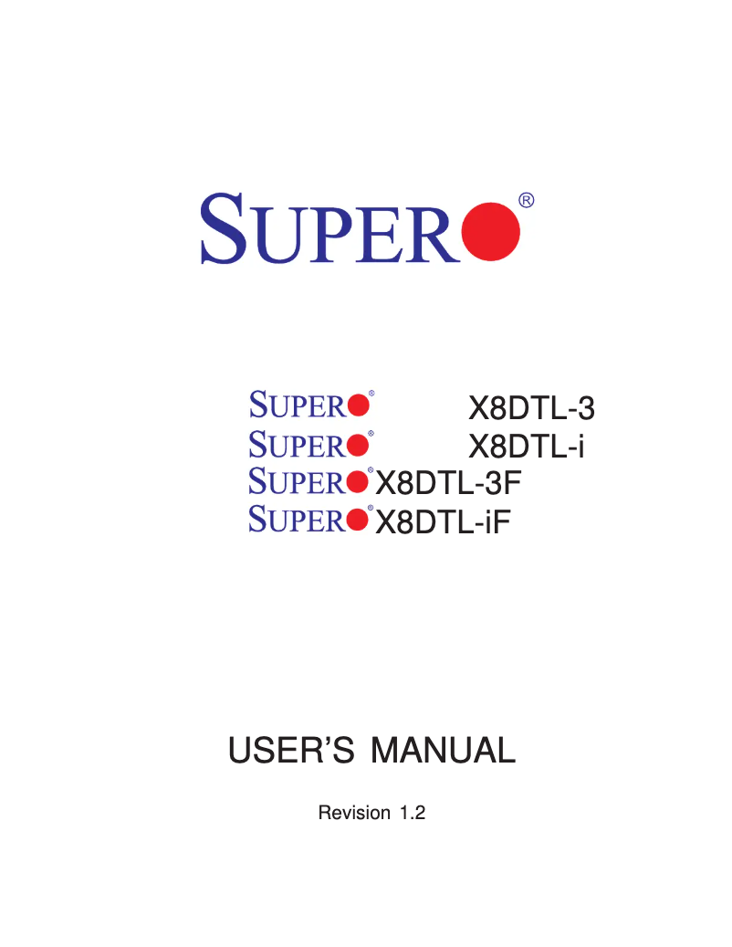 Image de la première page du manuel de l'appareil MBD-X8DTL-3F-O