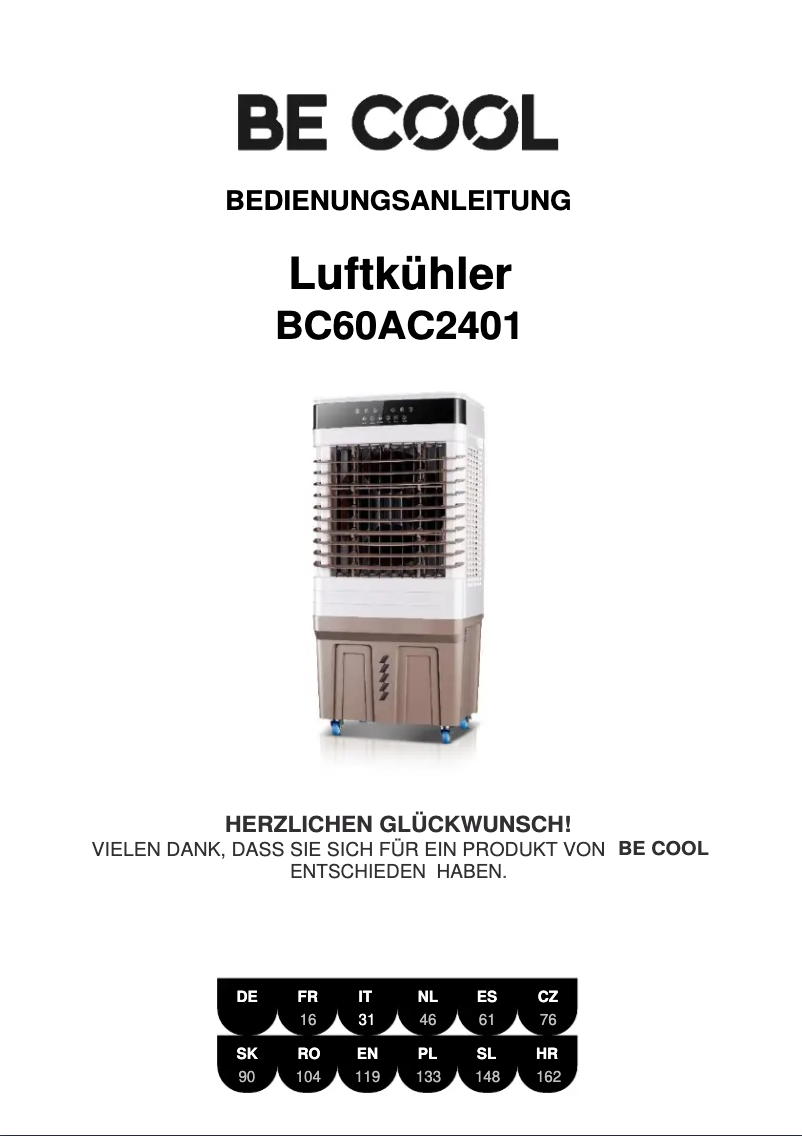 Page n°1 - Manuel utilisateur Be Cool BC60AC2401