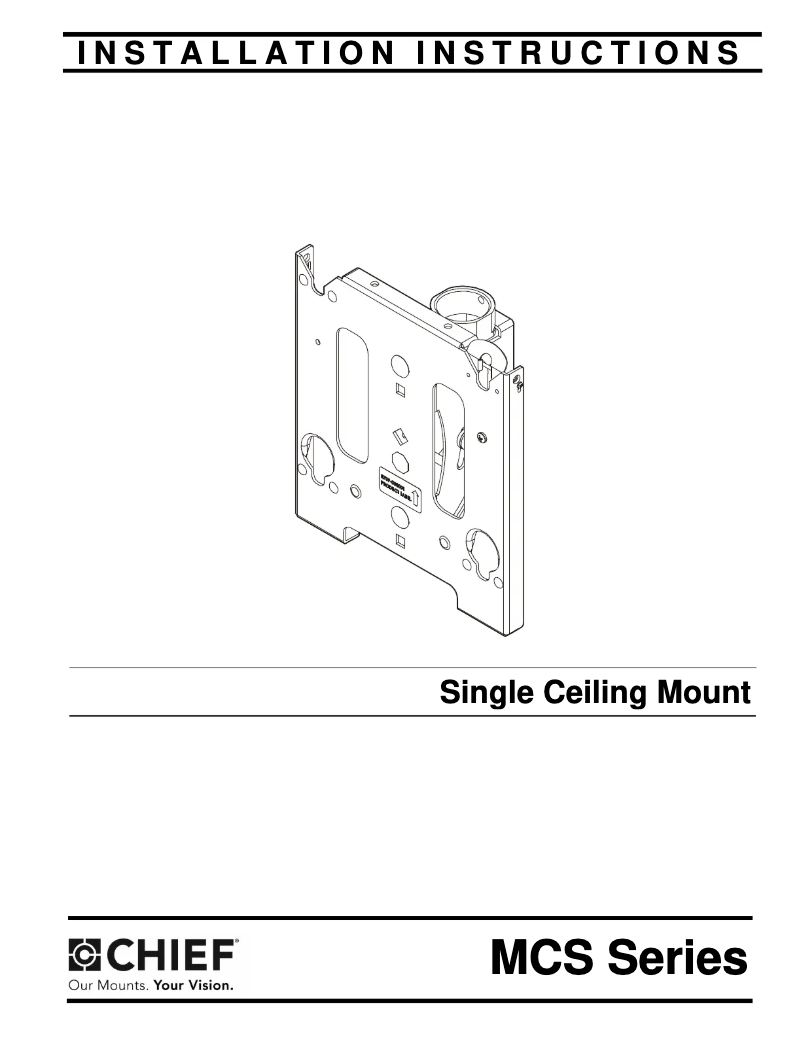 Page 1 de la notice Manuel utilisateur Chief MCS6602