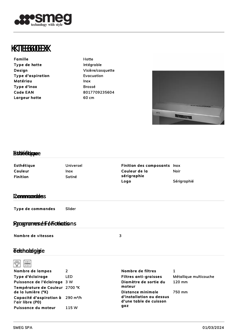 Image de la première page du manuel de l'appareil KTE60EX