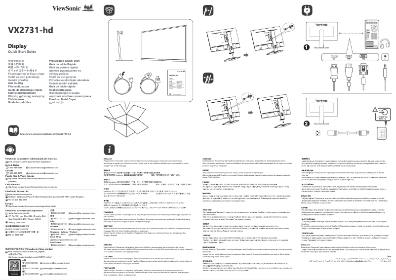 Page 1 de la notice Guide de démarrage rapide Viewsonic VX2731-HD