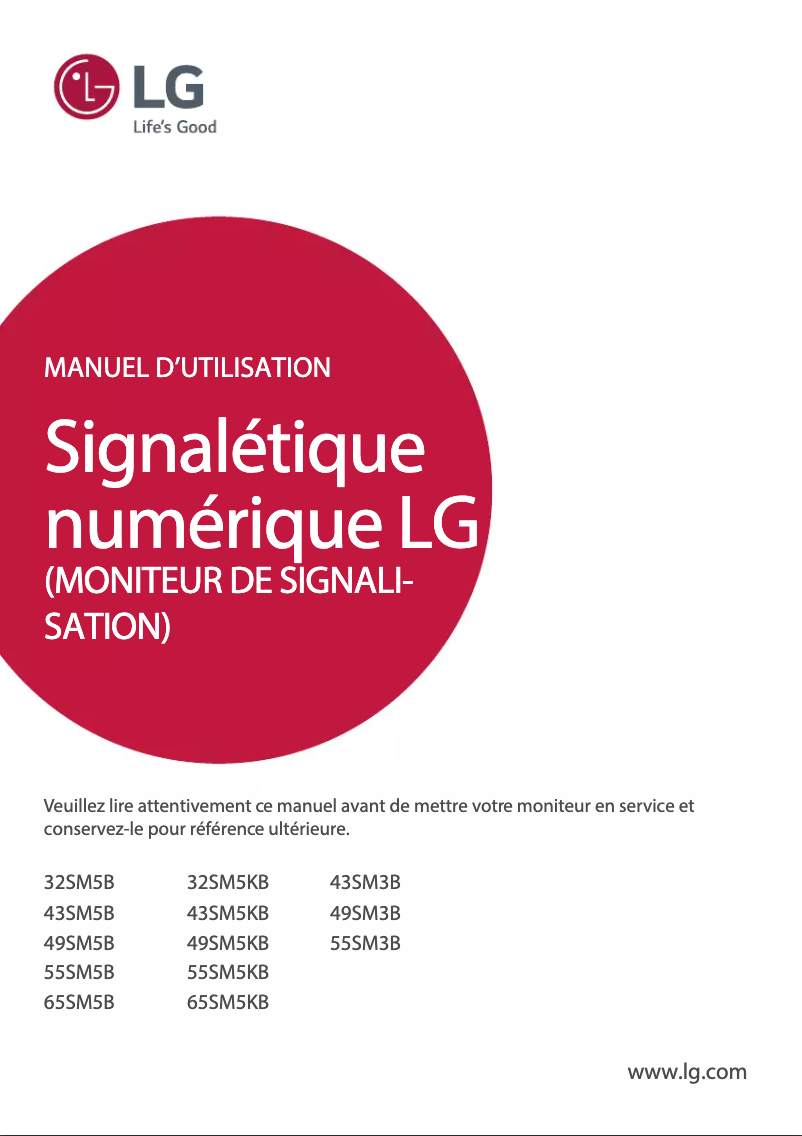 Page n°1 - Manuel utilisateur LG 43SM5B