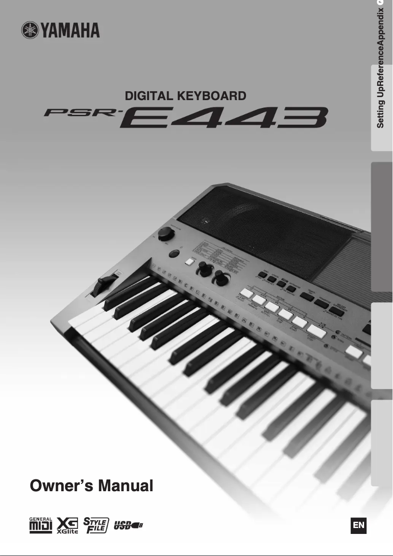 Page 1 de la notice Manuel utilisateur Yamaha PSR-E443