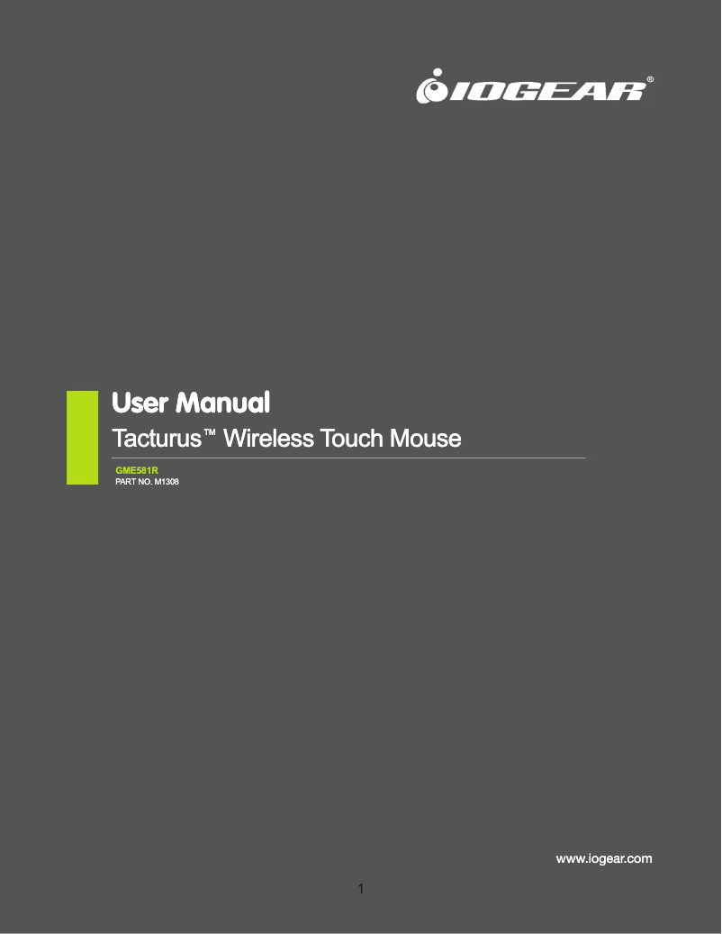 Page n°1 - Manuel utilisateur iogear GKM558R