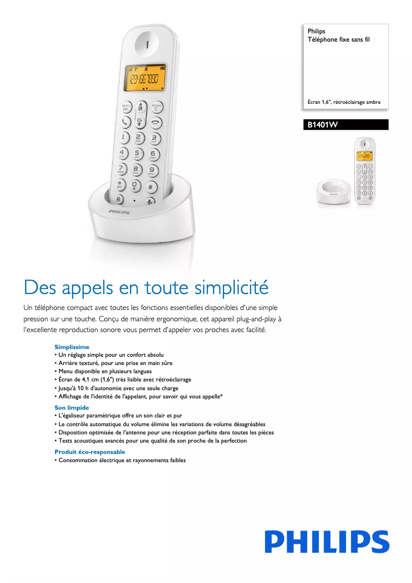 First page image of the manual for B1401W