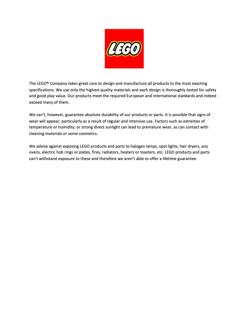 Page n°1 - Fiche technique Lego Marvel 76004